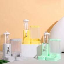 1pc Hamster Feeder & Water Bottle 2-In-1 Dual Use Small Pet Guinea Pig Feeding Bowl - Multicolor - View 10