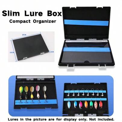 Portable Ultra-Thin Fishing Tackle Box, Large Capacity, Includes Lures, Hooks, Transparent Dividers, Fishing Accessories Storage Box, Fishing Gear