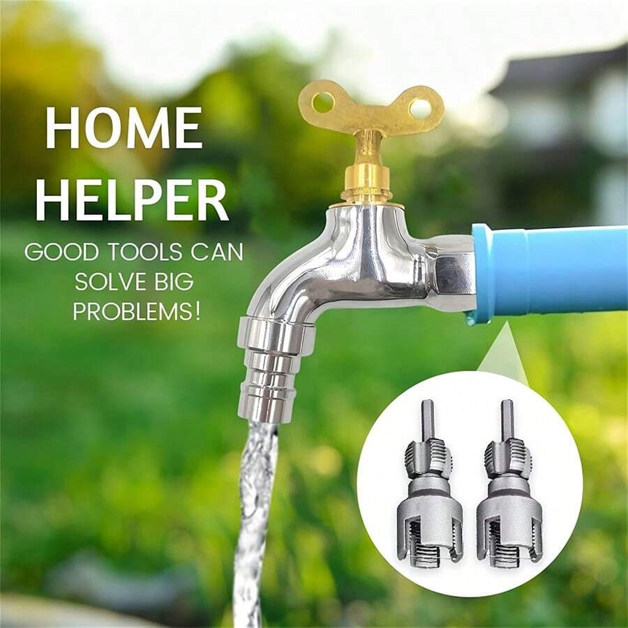 2pcs 1/2", 3/4", 1" Pipe Threading Tool Set, Dual-Function PVC Pipe Threader For Home Repair