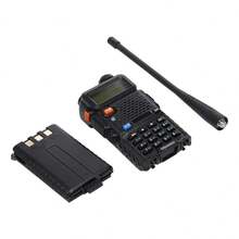 BAOFENG UV-5R Radio de Comunicación Bidireccional de Doble Banda 136-174Mhz/400-520Mhz, 128 Canales,Walkie Talkie Recargable de Dos Vías - Negro - Ver 7