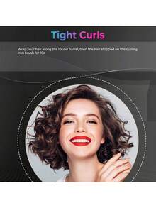 UKLISS 2026升级版多功能旋转直发梳及热风造型器 – 离子卷发棒和直发器，干湿两用吹风梳 - 黑色 - 查看 8