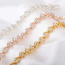 Rose Gold Bracelet With Super Flash Zirconia, Simple And Versatile, Full Of Diamonds, Light Luxury. - 愛心 - 查看 5