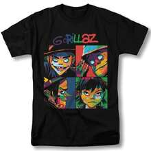 Rock Print T-Shirts Music Band Gorillazs Punk 90s Casual Fashion New Men Short Sleeve Plus Size Pure Cotton T-Shirt Unisex - màu đen - Xem 3