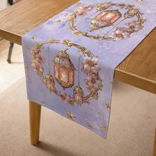 1/4/6 件套，斋月餐垫，亚麻餐桌垫，传统灯笼图案，可水洗印花桌布，表面保护垫，节日厨房和家庭聚会的理想装饰 - 彩色 - 查看 4