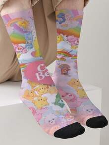 CARE BEARS 爱心熊 1 双装 女士爱心熊四季个性化袜子，360° 数码印花，图案包括趣味十足的快乐熊、许愿熊、心形快乐熊、天使熊、暴躁熊等长袜，时尚简约，适合日常穿着，也是毕业季和生日送给情侣的理想礼物。 - 彩色 - 查看 1