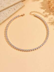 1pc Fashionable Women's Sparkling Crystal Heart Pendant Necklace, Suitable For Daily Wear, Dates, Parties And Vacations - Multicolor - View 2