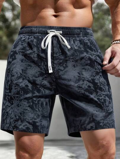 Men's Summer Casual Shorts, Men's Sports Shorts, Drawstring Outdoor Shorts, Men's Tie-Dye Drawstring Waist Sports Shorts, Minimalist Everyday Casual
