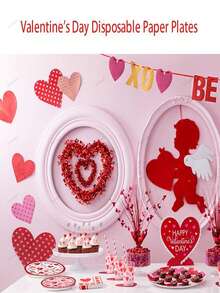 Conjunto de 10 peças de louça descartável para festa de casamento da noiva, incluindo pratos de papel de 18 cm e 23 cm e copos de papel de 270 ml, ideal para o Dia dos Namorados, aniversário de casamento, cerimônia de casamento, chá de panela e outras ocasiões. Perfeito para casamentos. - Multicolorido - Ver 4