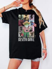 Benito Bowl Frog Graphic T-Shirt Puerto Rico Artist Tribute Fan Tee Tropical Latin Music Style Shirt - màu đen - Xem 1