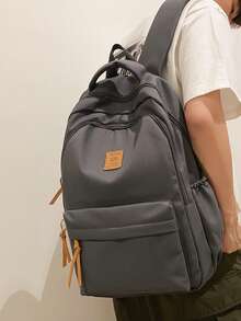 1pc Unisex Student Large Capacity Backpack, Suitable For School, Commuting, Holiday Gifts - Multicolor - View 5