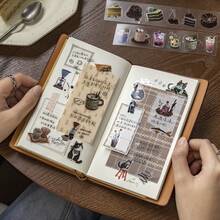 35mm*2M 可爱猫咪甜点图案和纸胶带，哑光PET材质，用途广泛，适用于剪贴簿、日记、计划本、家居装饰、DIY手工、学习用品等。 - 彩色 - 查看 6