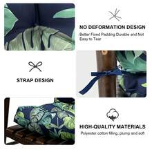 Outdoor Indoor Waterproof Seat Chair Outdoor & Indoor Waterproof Seat Chair Cushions With Ties Chair Back Cushion Recliner Seat Mat Outdoor Dining Chair Cushion For Patio Cushion Furniture - 綠色樹葉 - 查看 10