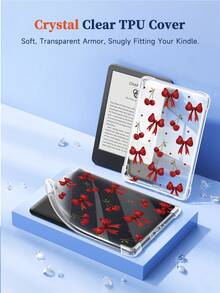 Ayotu 1 件装樱桃蝴蝶结爱心透明保护壳，兼容 iPad 11/iPad 10/iPad 9/iPad Air 7/11 英寸/iPad Air 5/Kindle Paperwhite 11/Kobo Libra 彩色版，兼容 Kobo Clara 彩色/黑白/双色版，全覆盖透明保护壳，硅胶软壳 - 彩色 - 查看 10