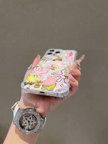 1 chiếc ốp lưng điện thoại trong suốt dễ thương và vui nhộn với hình SpongeBob SquarePants hoạt hình, họa tiết hoa bong bóng, chống sốc, tương thích với Apple 11/12/12 Pro Max/14 Pro Max/15/15 Pro/16/16 Pro Max/17 và các dòng máy khác. - Nhiều màu - Xem 6