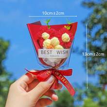 手工礼品花束，针织绒球花束，迷你仿真向日葵和雏菊，节日派对礼品，生日礼物 - 彩色 - 查看 9