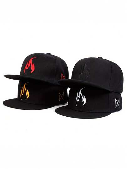 1顶纯色火焰刺绣棒球帽，涤纶材质，可调节后扣，时尚百搭，适合日常佩戴，是送给家人、朋友、男女朋友的绝佳礼物，也适合圣诞节、母亲节、父亲节、教师节、生日等场合。