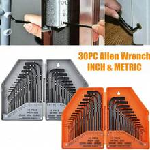 30件套六角扳手套装，公制和英制六角扳手，带收纳盒，黑色氧化处理，L型六角扳手，扭力手柄，高杠杆比，长短扳手，易于整理（9/30件套） - 扳手套裝 - 查看 1
