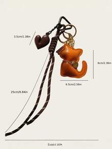 1个手工可爱钥匙扣，卡通猫流苏设计钥匙扣，3D心形吊坠PU皮革钥匙扣 - 卡通长方形包包装饰趣味设计，适用于背包、斜挎包、单肩包、钥匙扣、汽车配件、女士时尚配饰以及圣诞节/情人节礼物。 - 彩色 - 查看 6