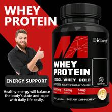 Didacat Whey Protein Supplement, 5000mg Per Serving, Supports Energy, Suitable For Both Men And Women - 120 Capsules - 1瓶 - 查看 4