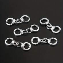 10 Pieces Antique Silver Hollow Chain Handcuff Pendant, Suitable For DIY Jewelry Making Accessories - 銀色 1 - 查看 6