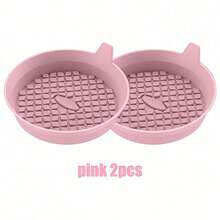 Black/Pink Car Cup Holder Mat, 3D Grid Textured Surface, Increased Friction With Cup Bottom, Firmly Holds Cup During Driving, Prevents Spilling - New Checkered Bowl-shaped Coasters - View 12