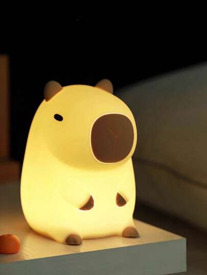 1pc Cute Capybara Silicone Night Light, Warm Glow Bedside Lamp For Bedroom, Dorm, Suitable For Boys And Girls, Gift For Family, Lover, Friends
