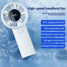 1pc Rechargeable Digital Display Mini Portable Foldable Desk/Handheld USB Fan, 5 Speed Levels, 5 Blades, Quiet Operation