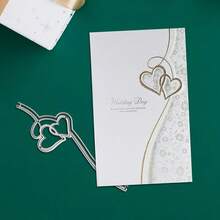 1个创意心形相框金属切割模具，适用于剪贴簿、相册、卡片制作，非常适合节日祝福和手工制作。 - 銀色 - 查看 5