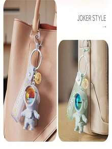 夜光钥匙扣，精致宇航员钥匙扣，服装配饰吊坠，包包吊坠，精美礼物，节日礼物，情侣钥匙扣，情侣吊坠，生日礼物，圣诞礼物，新年礼物 - 白色 - 查看 6