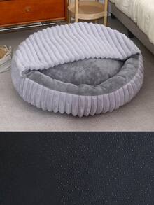 1pc Thick Plush Pet Bed, Warm And Comfortable, Suitable For Small, Medium And Large Pets Indoor Cat/Dog House - Grey - View 6