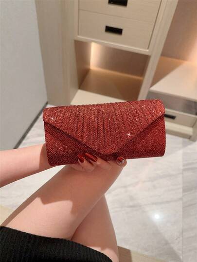 Glitter Evening Bag Purse Women Evening Bag Envelope Handbag Large Wedding Party Prom Purse, Mini Flap Square Bag Metallic Sequin Dress Bag, Evening Bags For Teen Women, Women, Socialites, Working Women, Etc., Suitable For Wedding, Bridesmaid, Party, Christmas, Halloween Ball, Birthday Gift, Attending Reception, Workplace And Other Occasions