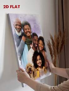Colaj foto de familie personalizat pe pânză, fuziune realistă a diferitelor fotografii, adăugarea celor dragi decedați la fotografii, adăugarea altora la fotografii, portret de familie, portret memorial - După cum se arată - Vizualizare 10