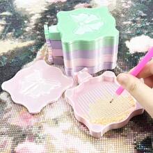 1Pc Cute Bow-Shape Magnetic Diamond Painting Tray With Separate Lid – Easy Sorting & Storage - Multicolor - View 5