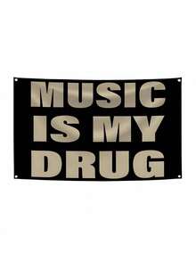 MUSIC IS MY Music Abstract Cartoon Art Design Tapestry Color Wall Hanging Flag For Bedroom Living Room Dorm Halloween Party Decor,Guys Man Cave,Modern Music Art Tapestry Banner Gift - 3x5英尺(90x150公分) - 查看 4