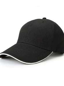 Pink Baseball Cap With Brim, Suitable For Everyday Wear - Black - View 2