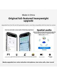 New Air7 Wireless In - Ear Earbuds With Ultra - Long Battery Life & High - Fidelity Sound 8 In 1 Wireless Earbuds ANC Active Noise Cancelling(-36db)In-Ear Earphones With Charging 33H Playtime 360 Hi-Fi Stereo Waterproof Headphones Android Phone/ AlRP0DS Pro IOS Laptops 1:1 Clone - Air4標準版 - 查看 5