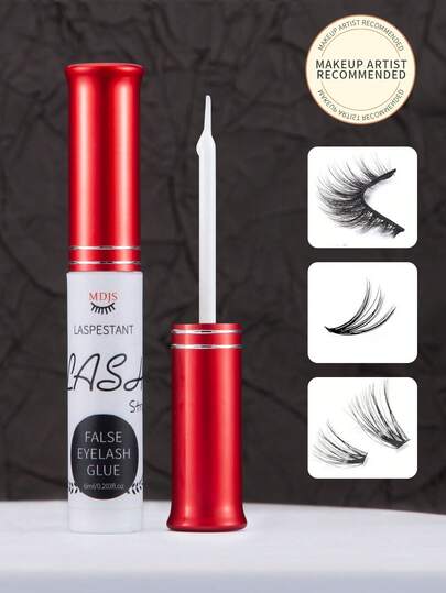 1 Bottle 6ml Transparent Eyelash Glue, Invisible After Drying, Waterproof, Super Sticky, Suitable For False Eyelash Extension, Daily Use, Sensitive Eyes, DIY Eyelashes, Essential For Home & Travel