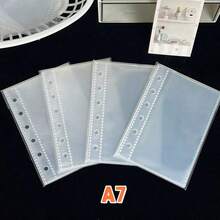 1包，A6/A7/M5/A5/A8透明内芯，活页贴纸笔记本替换内页，贴纸计划本替换内页，PP高透明材质，适用于粘贴贴纸、制作贴纸笔记本、照片卡片、办公计划本收纳 - 無色 - 查看 8