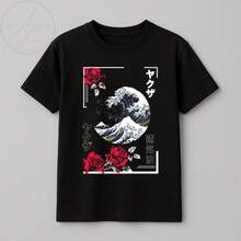 Cute And Delicate Japan Tokyo Geisha Landscape T-Shirt, Minimalist, Simple, Unisex, Men's And Women's, 100% Cotton, Premium Top Quality, Streetwear, New Release, Immediate Shipping, Various Colors!! - 72811-景觀 - 查看 2