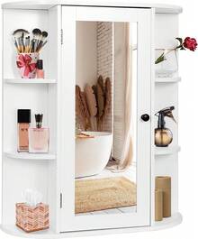 Bathroom Cabinet Wall Mount Medicine Cabinet With Single Mirror Door Adjustable - White - View 12