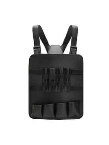 1pc Professional Hairdresser Organizer Bag, Black Faux Leather Chest Pocket, Adjustable Buckle, Unisex Barber Tool Kit, Ideal Christmas Gift, Suitable For Hair Salon Use (Bag Only) - Multicolor - View 6