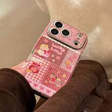 Kavenfort Electroplated Silver/Gold Plated Floral Horse Year Of The Horse New Year Phone Case Compatible With IPhone 17/16 Pro Max, Leather Texture Gold Plated Pink Horse Pendant Chain Compatible With IPhone 15/14/13, Personalized, Creative, Retro, Chinese Style, Geometric, Cartoon, Color Blocking, Niche, Ins Style - Pink - View 10