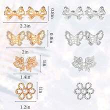 FNANJWQ 8 Pcs Pant Waist Tightener, Detachable Button Tightener For Jeans No Sew And No Tools Waist Buckles Adjustable Bow-Tie Floral Shaped Button Pins For Loose Jeans - / - View 2