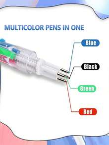 6pcs/12pcs/Valentine's Day Gift Heart-Shaped Ballpoint Pen, Cartoon Love Heart Ballpoint Pen, Multi-Color Push-Button Ballpoint Pen, Valentine's Day Gift, Anniversary Gift, Party Favor, Gift Filler - Nhiều màu - Xem 3