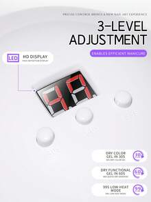 XEIJAYI 1pc White UV LED Nail Lamp, 12 LED Bulbs, Professional Nail Dryer, Gel Polish Curing Lamp With 3 Timer Settings - White - View 6