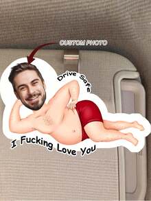 个性化趣味汽车遮阳板装饰定制人脸木质挂件，独特后视镜装饰，创意汽车内饰配件，送给男友/女友/丈夫/妻子的礼物，圣帕特里克节，母亲节，父亲节，生日，毕业典礼