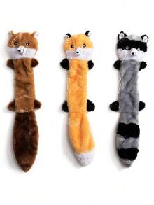 1pc Pet Plush Sound Toy, Raccoon & Squirrel Shaped Chew Toy, Suitable For Cats & Dogs, Self-Entertainment & Training, Durable & Chew-Resistant - Multicolor - View 15