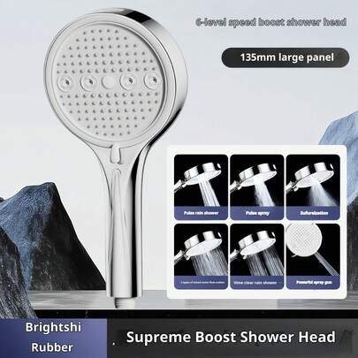 5+1种模式花洒；增压30%；可重复使用滤芯；轻巧便携；易于安装。多种水流模式可选。