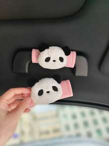 Capa protetora para maçaneta de teto de carro estilo panda, para maçaneta interna do carro, conjunto de maçaneta de teto, conjunto de maçaneta de porta interna, decoração do banco do passageiro. - Puxe as luvas - Ver 2