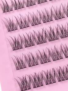 Hinarin 120片装睫毛簇，纤细自然D卷翘睫毛嫁接DIY，10-12毫米混合蓬松单根睫毛，细带，110片装，10毫米、11毫米、12毫米假睫毛 - C - 查看 3